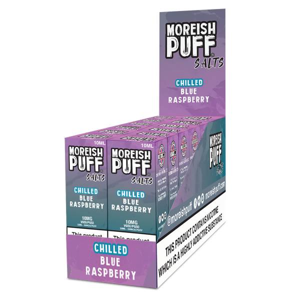 Moreish Puff Blue Raspberry Chilled Nic Salt 10ml Pack of 12