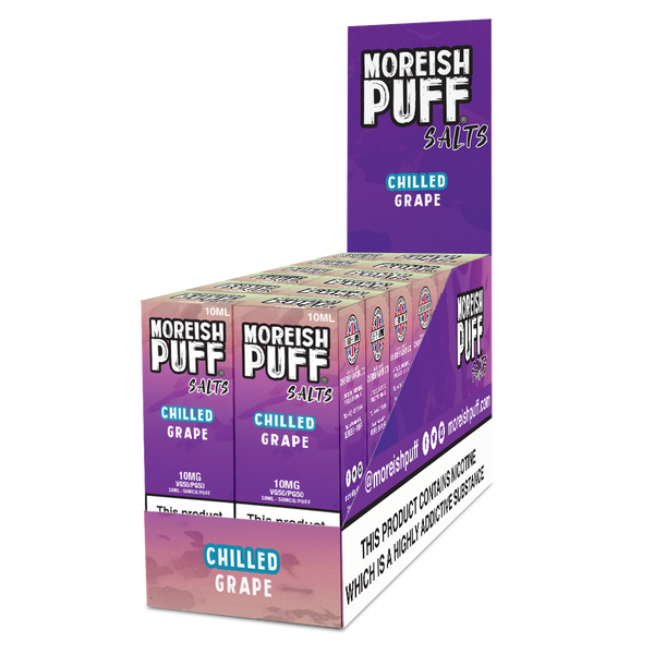Moreish Puff Grape Chilled Nic Salt 10ml Pack of 12