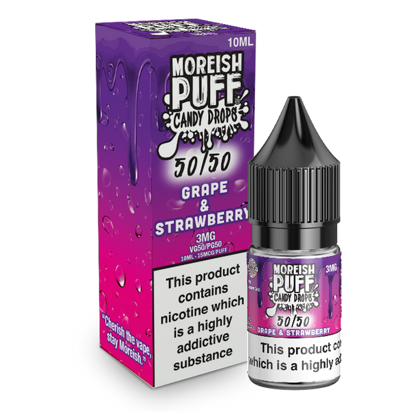 Moreish Puff Candy Drops 50/50: Grape & Strawberry Candy Drops 10ml E-Liquid