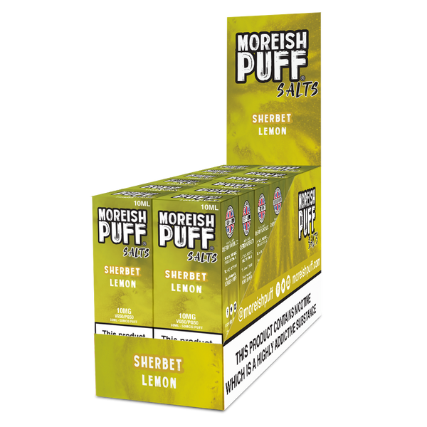 Moreish Puff Lemon Sherbet Nic Salt 10ml Pack of 12