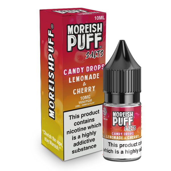 Moreish Puff Lemonade & Cherry Candy Drops Nic Salt 10ml TPD