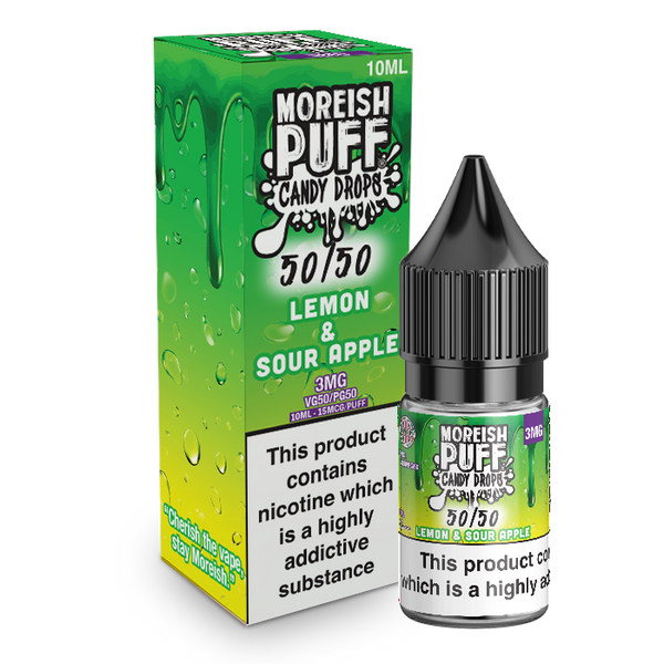 Moreish Puff Candy Drops 50/50: Lemon & Sour Apple Candy Drops 10ml E-Liquid