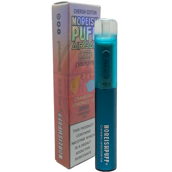 Moreish Puff Air Bar Lux Cranberry Lemonade Ice Disposable Pod Device