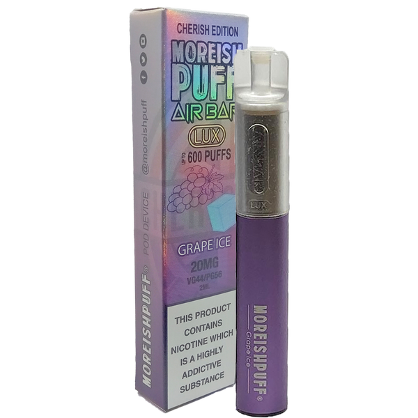 Moreish Puff Air Bar Lux Grape Ice Disposable Pod Device