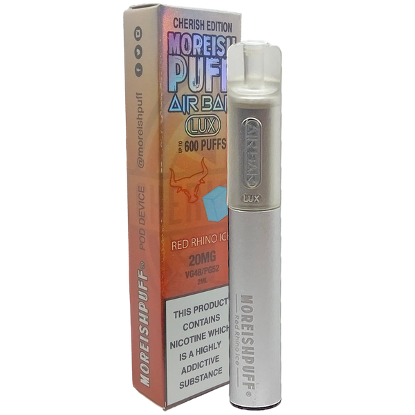 Moreish Puff Air Bar Lux Red Rhino Ice Disposable Pod Device