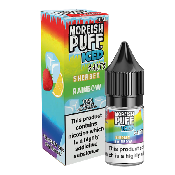 Moreish Puff Iced Rainbow Sherbet 10ml Nic Salt