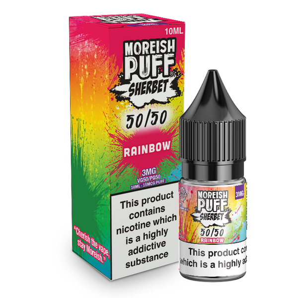 Moreish Puff Sherbet 50/50: Rainbow Sherbet 10ml E-Liquid