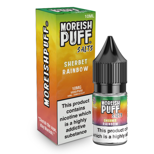Moreish Puff Rainbow Sherbet Nic Salt 10ml TPD