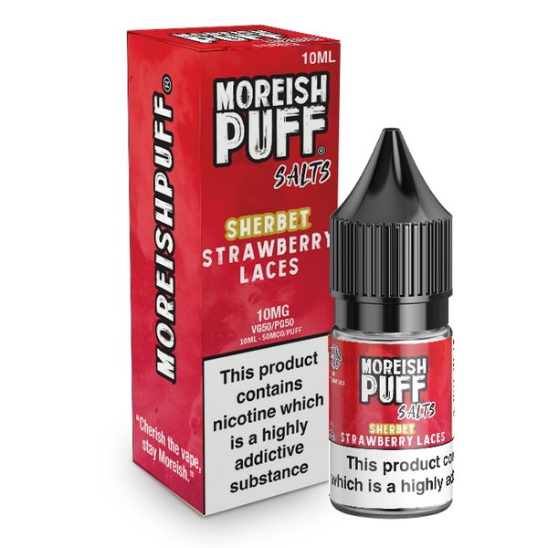 Moreish Puff Strawberry Laces Sherbet Nic Salt 10ml TPD