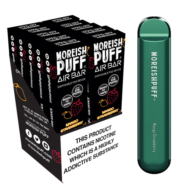 Moreish Puff Air Bar Strawberry Mango Disposable Pod Device - Pack of 10