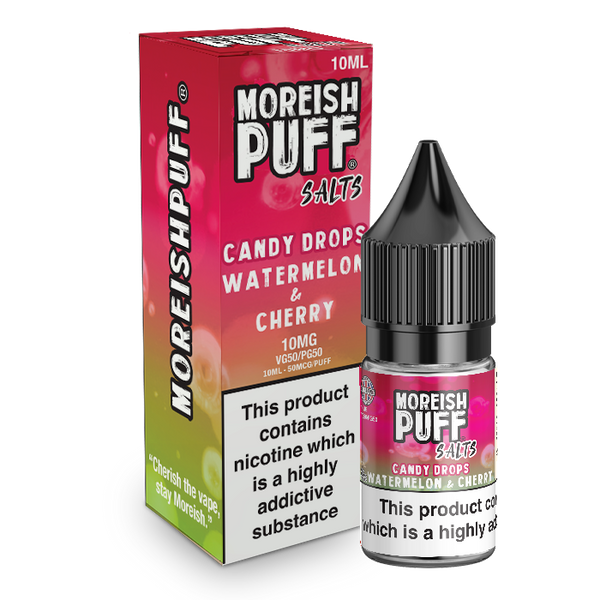 Moreish Puff Watermelon & Cherry Candy Drops Nic Salt 10ml TPD