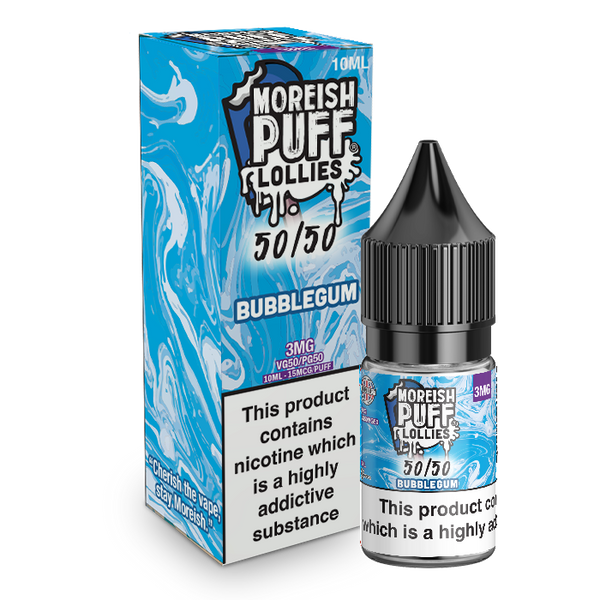 Moreish Puff Lollies 50/50: Bubblegum 10ml E-Liquid