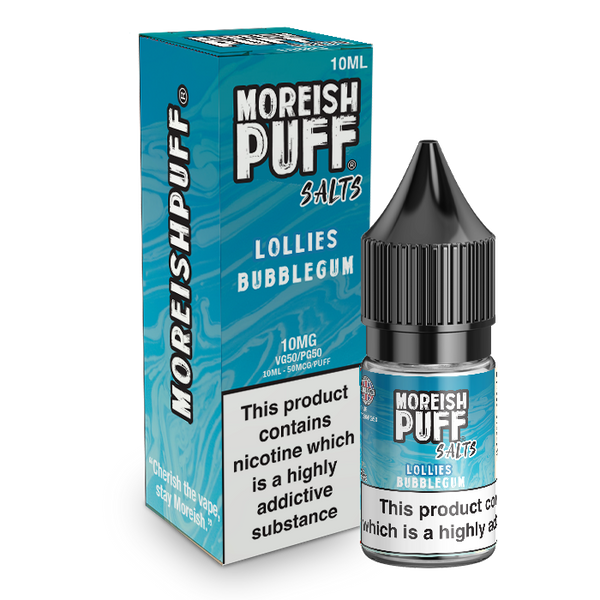 Moreish Puff Bubblegum Lollies Nic Salt 10ml TPD