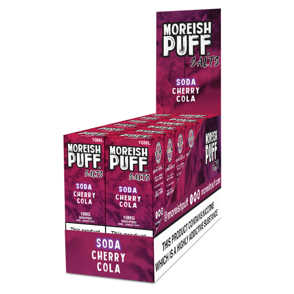 Moreish Puff Cherry Cola Soda Nic Salt 10ml Pack of 12