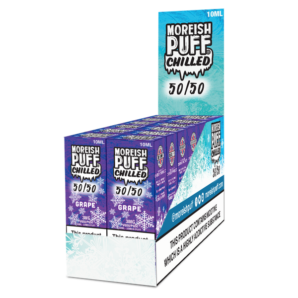 Moreish Puff Chilled 50/50: Grape Chilled 10ml E-Liquid Pack of 12