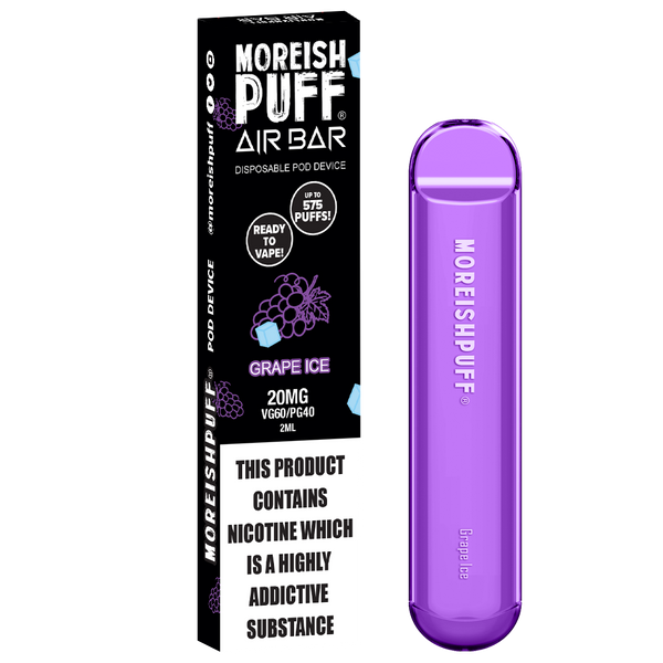 Moreish Puff Air Bar Grape Ice Disposable Pod Device