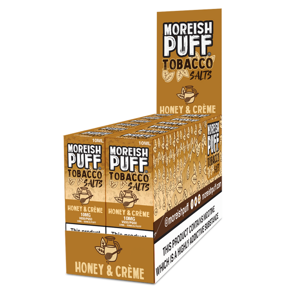 Moreish Puff Honey & Cream Tobacco Nic Salt 10ml Pack of 12