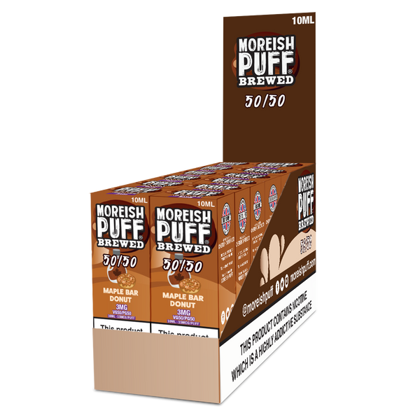 Moreish Puff Brewed 50/50: Maple Bar Donut 10ml E-Liquid Pack of 12