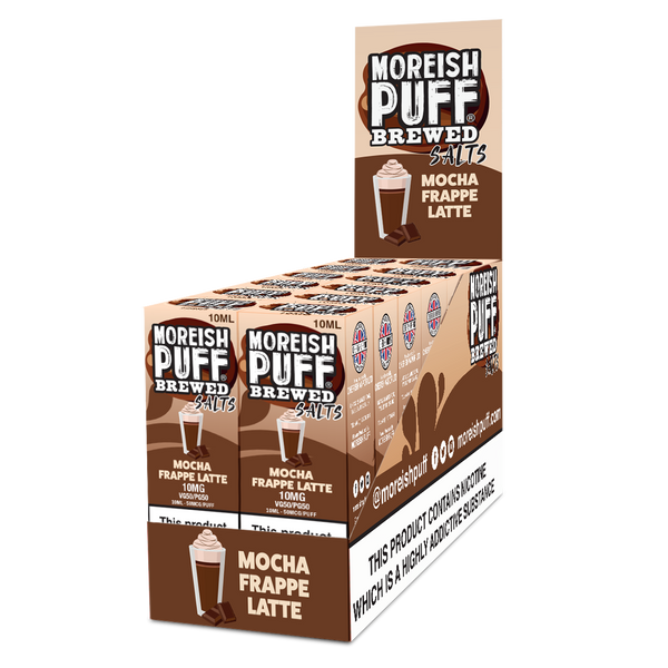Moreish Puff Brewed Mocha Frappe Latte E-Liquid Nic Salt 10ml Pack of 12