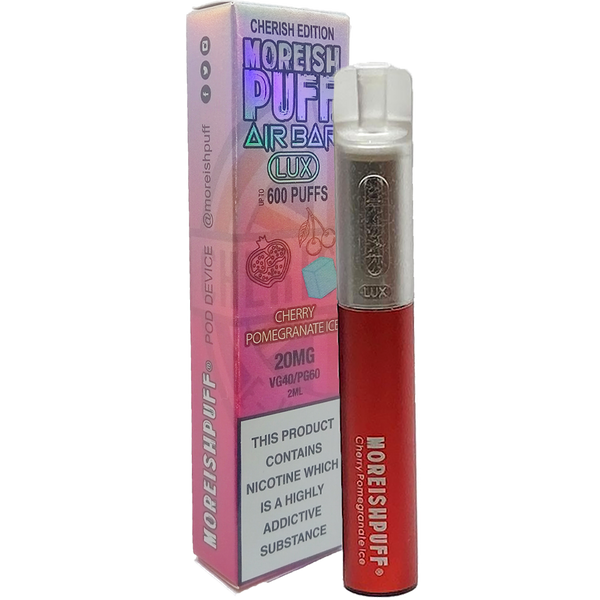 Moreish Puff Air Bar Lux Cherry Pomegranate Ice Disposable Pod Device