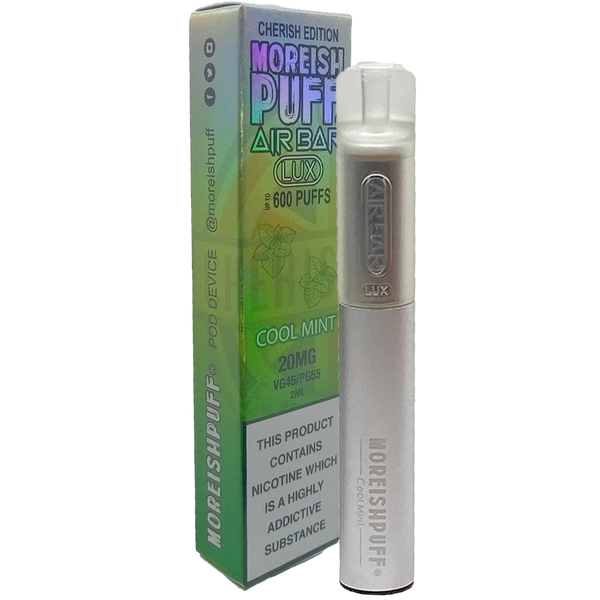 Moreish Puff Air Bar Lux Cool Mint Disposable Pod Device