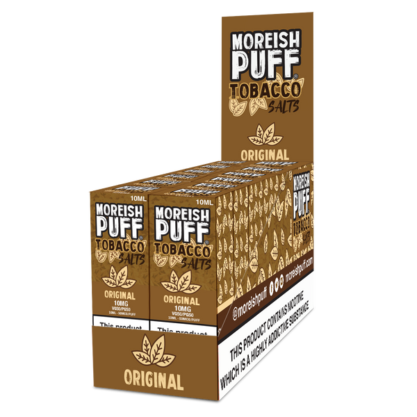 Moreish Puff Original Tobacco Nic Salt 10ml Pack of 12