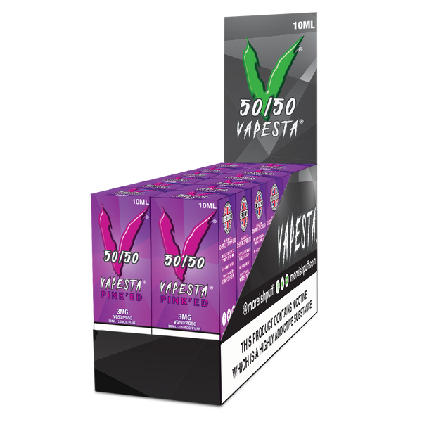 Vapesta 50/50: Pink'ed 10ml E-Liquid Pack of 12