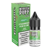 Moreish Puff Fruits Strawberry, Pear & Lime 10ml Nic Salt Pack of 12