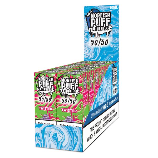 Moreish Puff Lollies 50/50: Twister 10ml E-Liquid Pack of 12