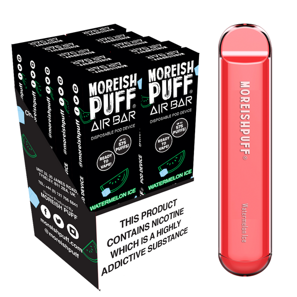 Moreish Puff Air Bar Watermelon Ice Disposable Pod Device - Pack of 10